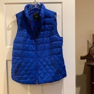 Bright blue puffer vest